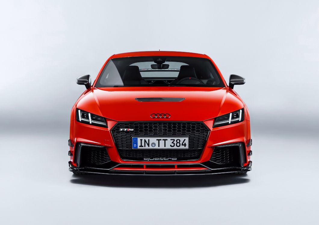 red audi r 8 on white background