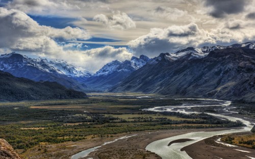 Image highland, valley, cloud, mountain, natural landscape