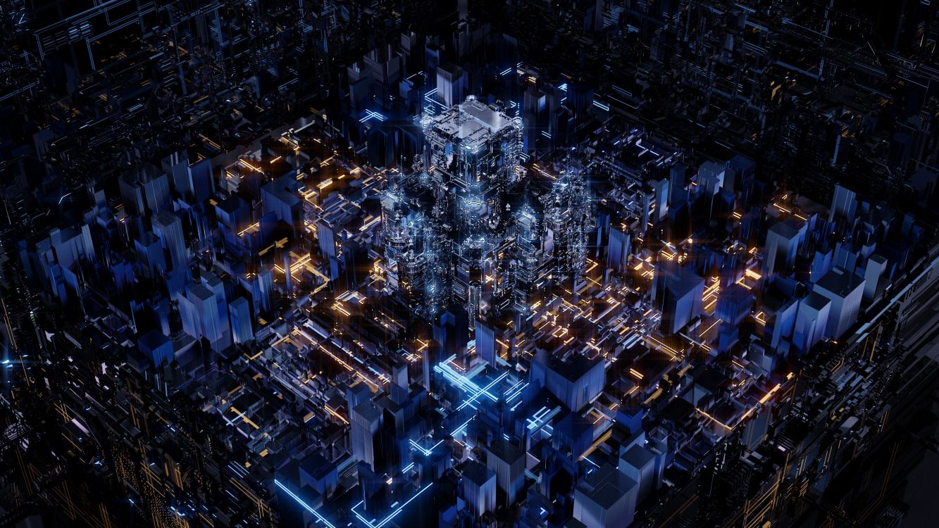 Edificio Azul y Blanco Durante la Noche. Wallpaper in 3840x2160 Resolution