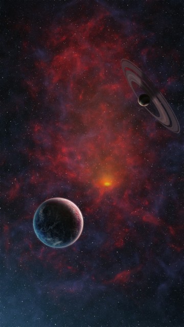 Image red and black galaxy illustration