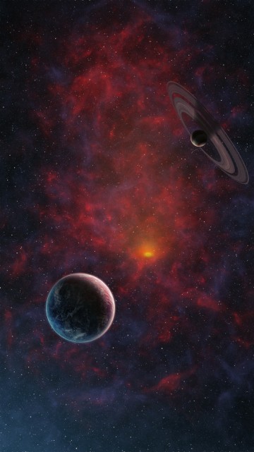 Image red and black galaxy illustration