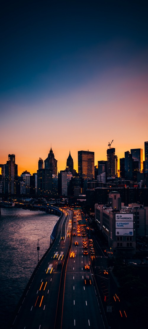 Image cityscape, brooklyn bridge, android, smartphone, building