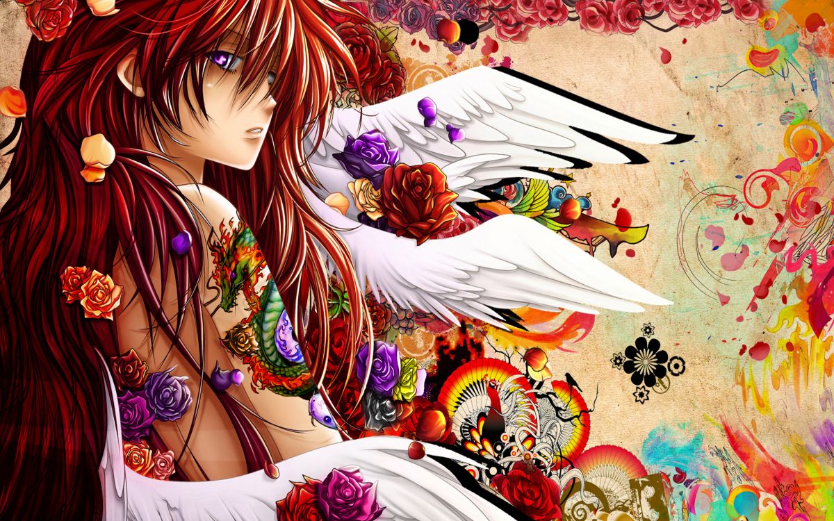 Mujer en Vestido Blanco y Rojo Personaje de Anime. Wallpaper in 2560x1600 Resolution