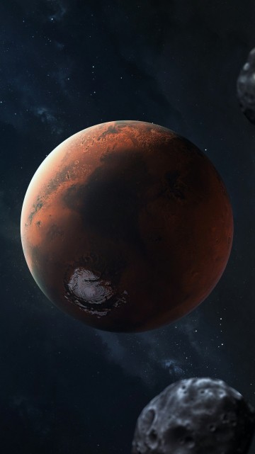Image earth, planet, solar system, Mars, moon