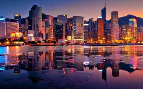 Image city skyline during night time