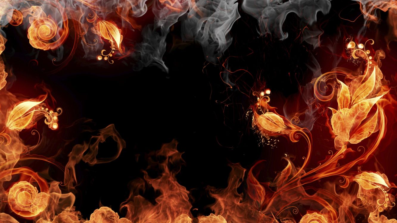 Illustration de Flamme Orange et Blanche. Wallpaper in 3840x2160 Resolution