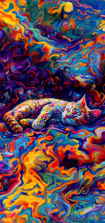 猫科, 视觉艺术, 艺术, 绘画, 丙烯酸涂料 m 壁纸 1800x3799 允许
