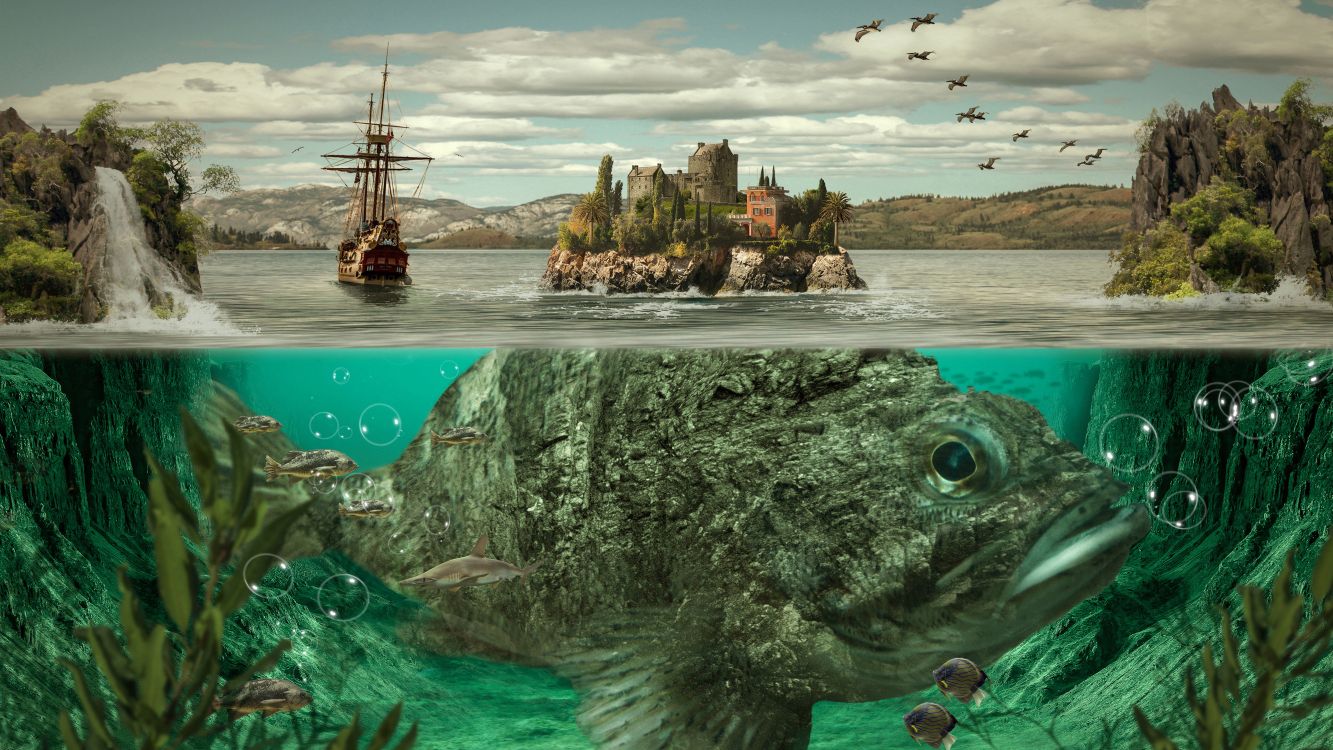 Wasser, Kunst, Cloud, Wasserressourcen, Gr. Wallpaper in 3840x2160 Resolution