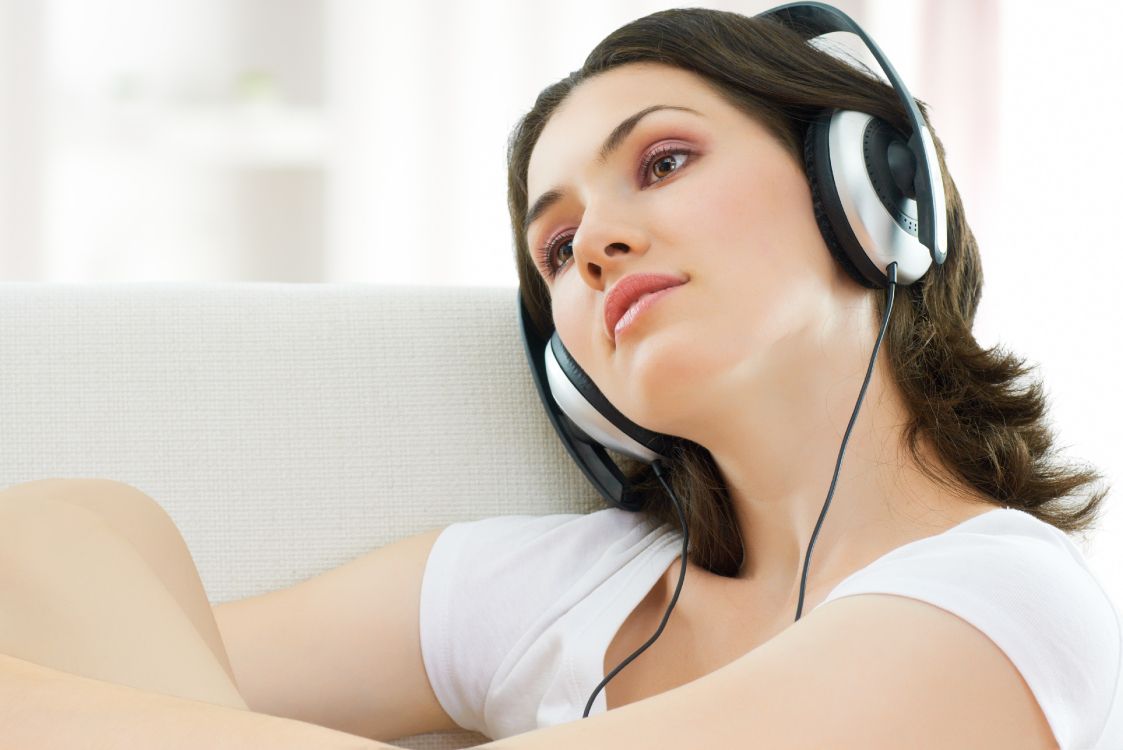 Headphones, Audio Equipment, Beauty, Singer, Electronic Device. Wallpaper in 4176x2788 Resolution