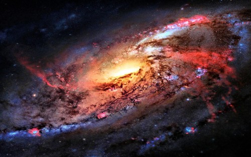 Image red and black galaxy illustration