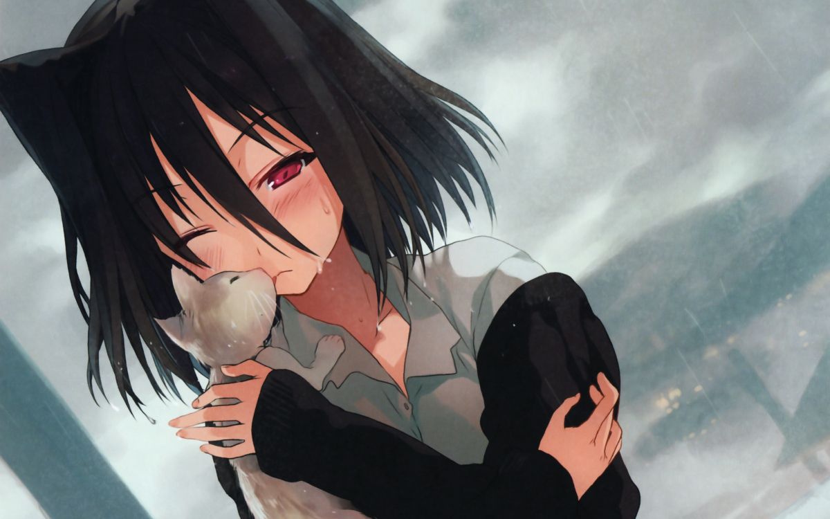 Schwarzhaariger Männlicher Anime-Charakter. Wallpaper in 2880x1800 Resolution