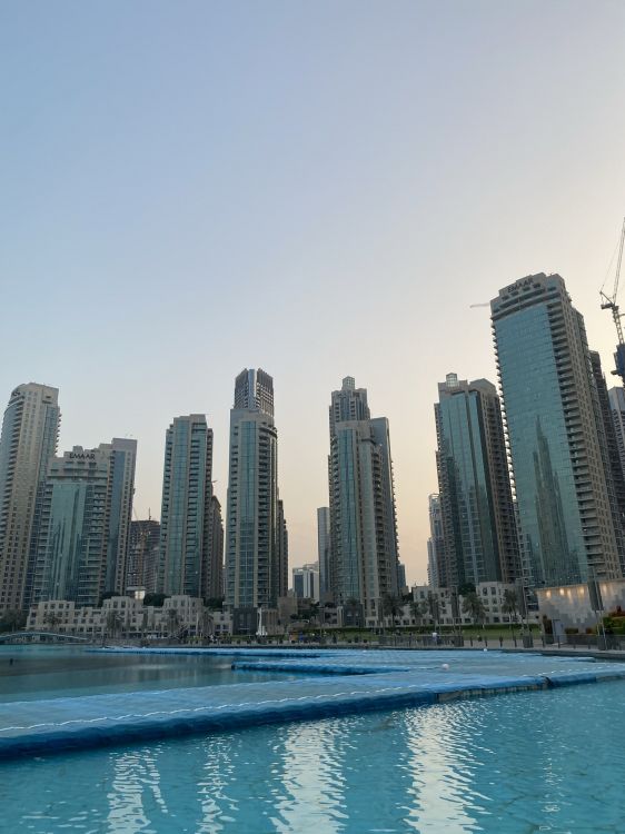 dubai, skyscraper, water, blue, tower block