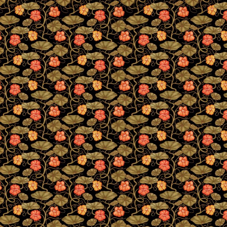 Textil Floral Rojo Amarillo y Negro. Wallpaper in 2600x2600 Resolution
