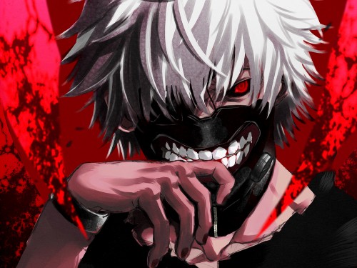 Image white haired male anime character