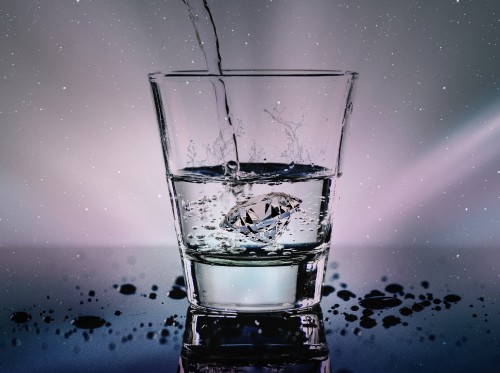 Image water in clear drinking glass