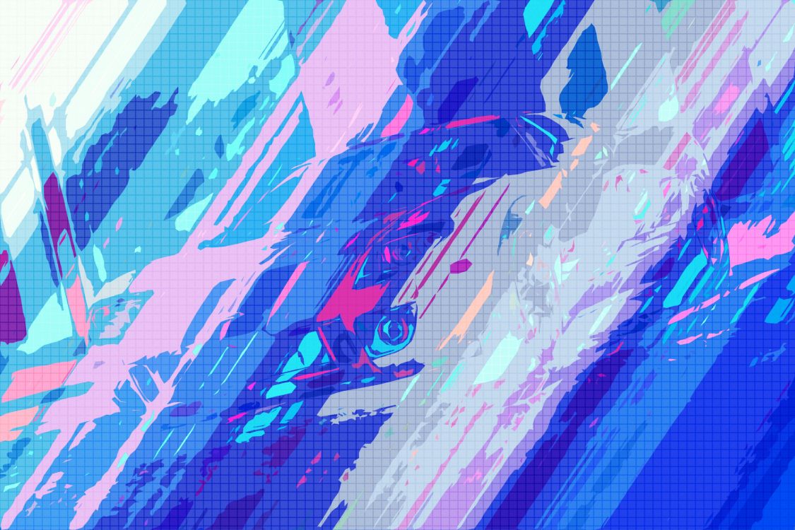 Peinture Abstraite Bleue et Blanche. Wallpaper in 5550x3700 Resolution