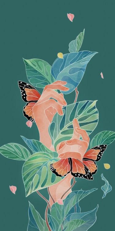 OPPO, Oppo Realme, Arte, Insecto, Polinizador. Wallpaper in 1080x2160 Resolution