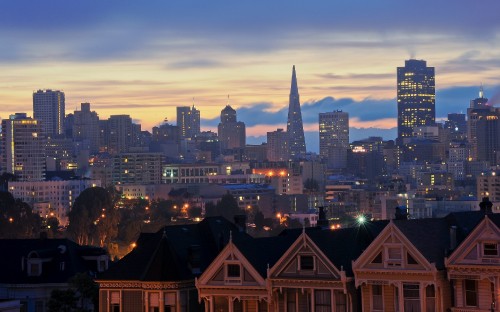 Image city skyline during night time