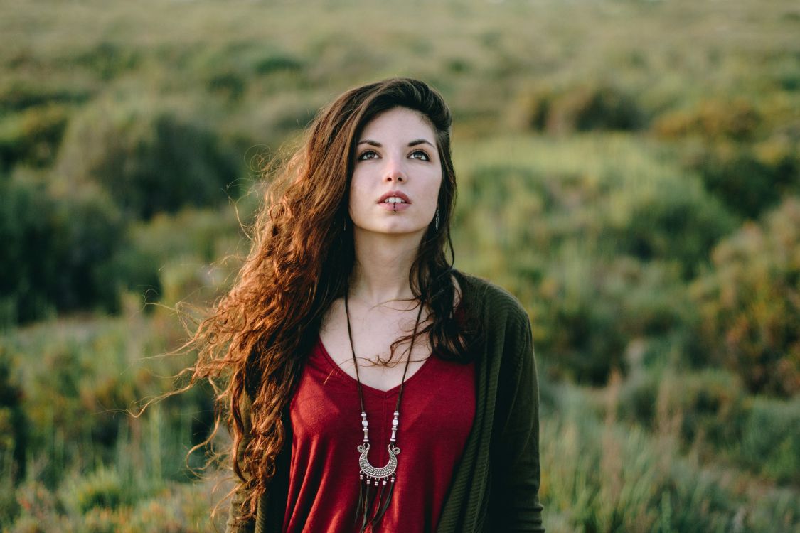 beauty, long hair, hairstyle, girl, grasses