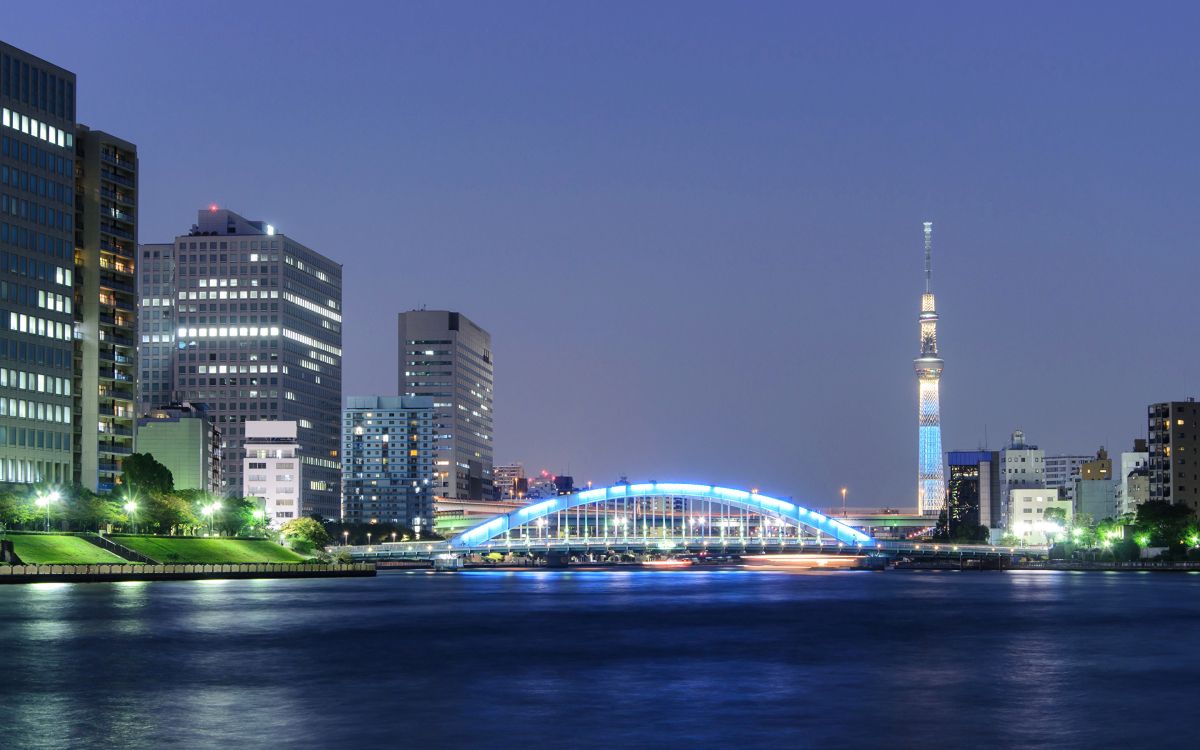 Skyline Der Stadt Bei Nacht Night. Wallpaper in 2880x1800 Resolution