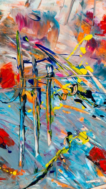 Image red blue and yellow abstract painting