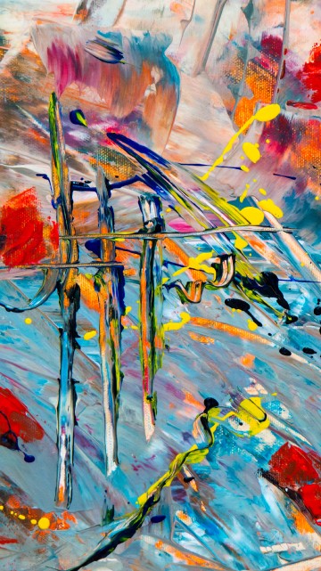 Image red blue and yellow abstract painting