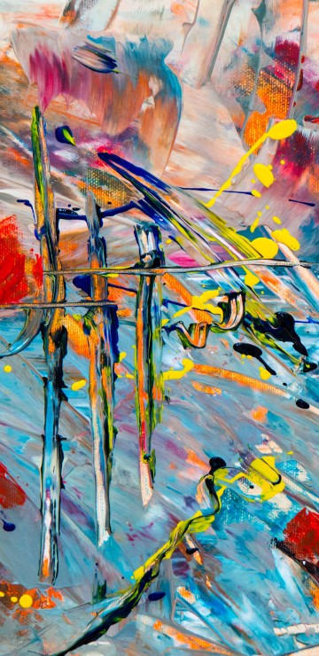 Image red blue and yellow abstract painting