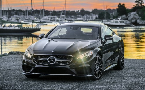 Image black mercedes benz coupe on road during daytime