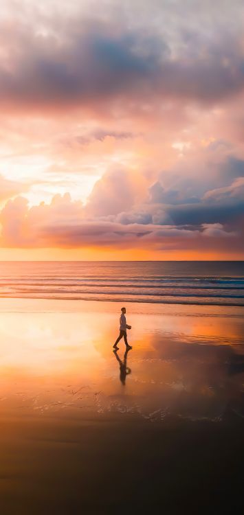 water, cloud, atmosphere, afterglow, People in nature