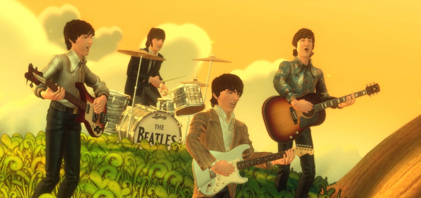 Musik, The Beatles Rock Band, Gezupfte Saiteninstrumente, John Lennon, Gitarrist. Wallpaper in 3734x1760 Resolution