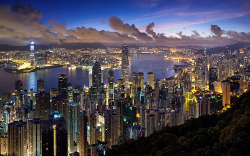 Image city skyline during night time