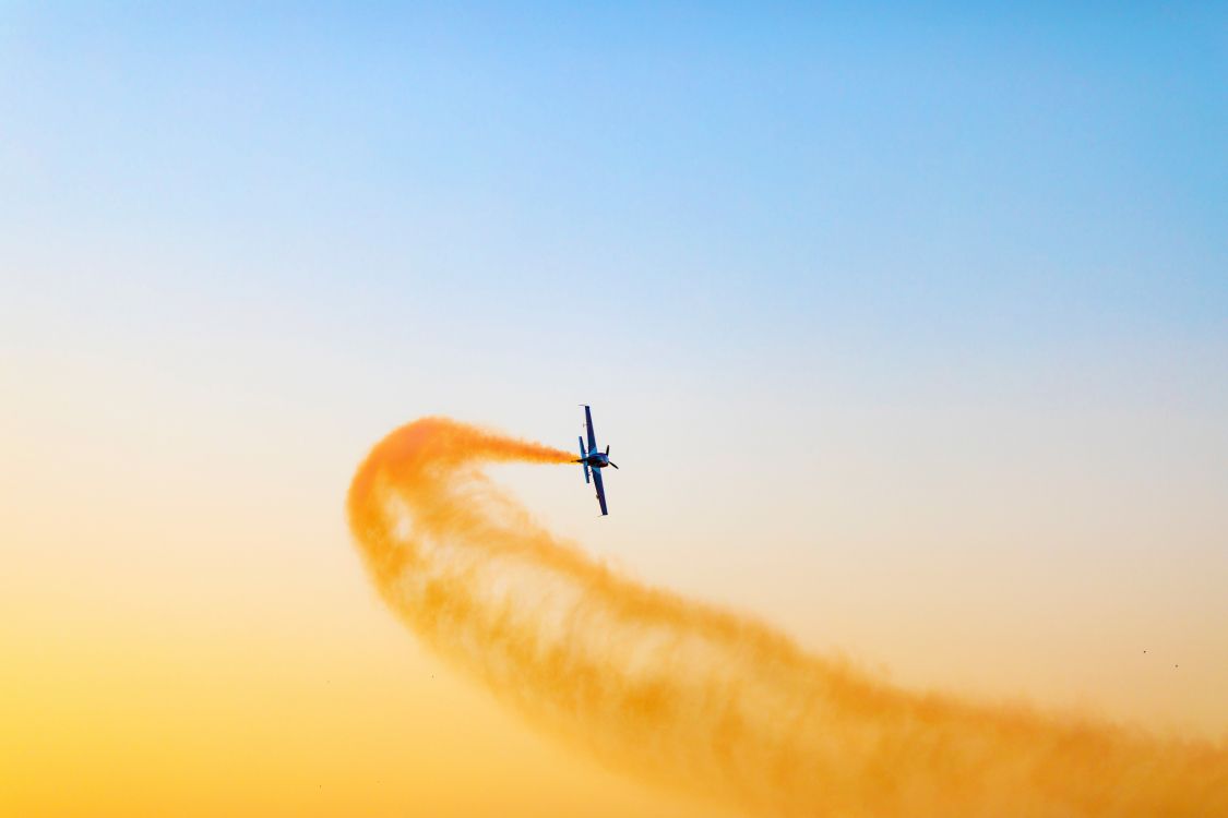 航班, 橙色, 航空展, 气氛, 空中旅行 壁纸 6720x4480 允许