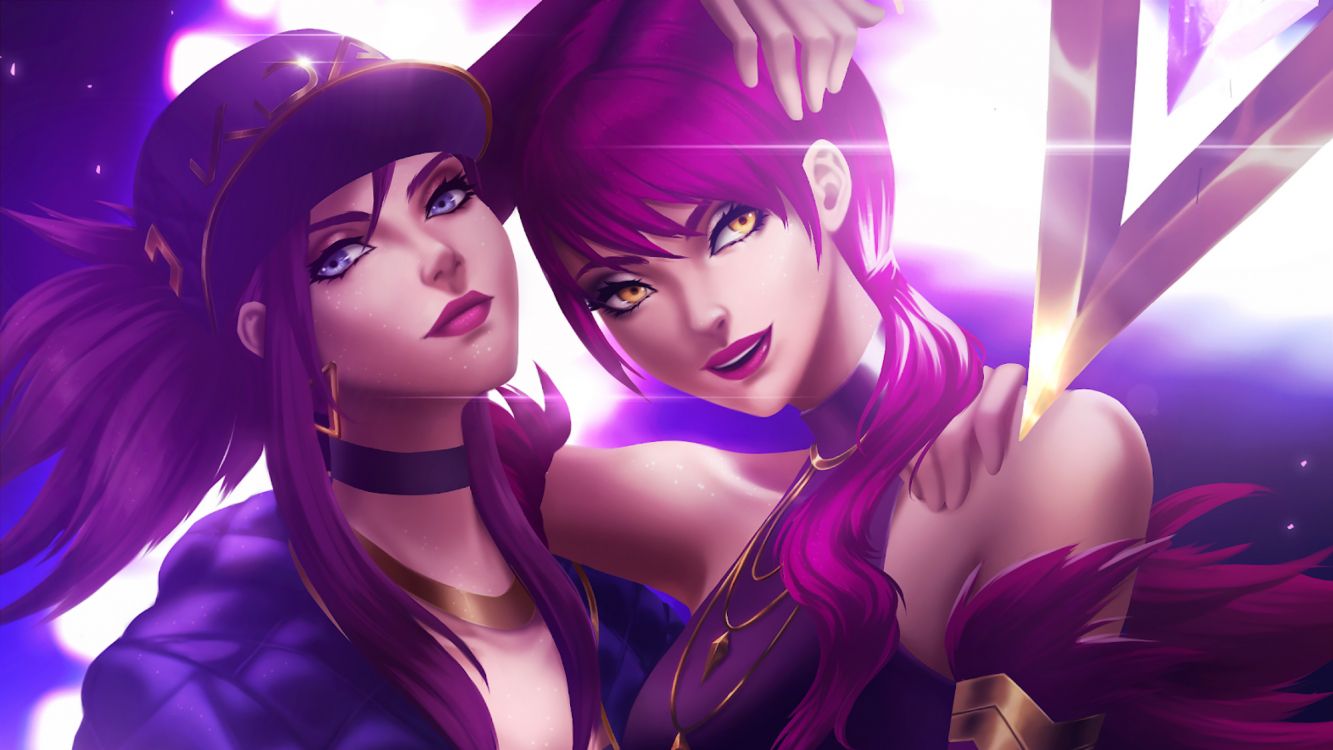 League of Legends, Fan Art, Violet, Anime, Purple. Wallpaper in 2480x1395 Resolution