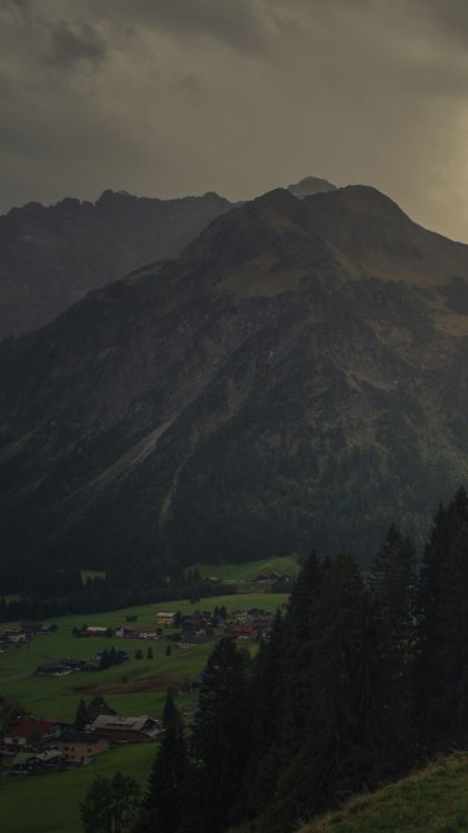 highland, cloud, mountain, plant, tree