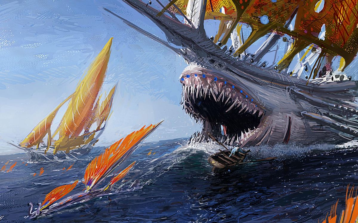 Requin Noir Dans L'eau Pendant la Journée. Wallpaper in 2880x1800 Resolution
