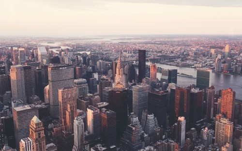 Image aerial view of city buildings during daytime