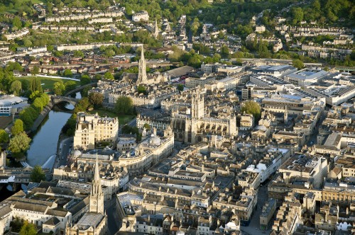 Image aerial view of city buildings during daytime