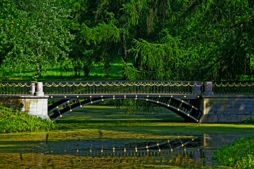 Image gray concrete bridge over river