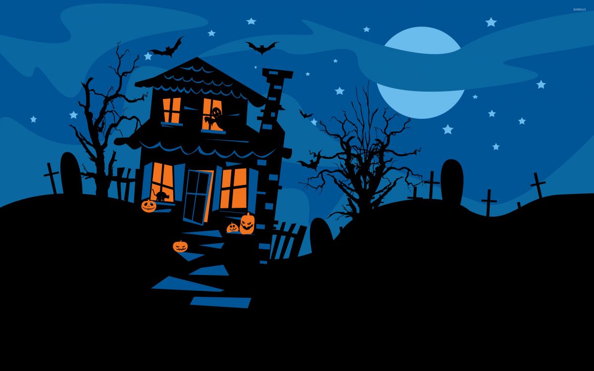 Maison Noir et Blanc Avec Illustration de la Lune. Wallpaper in 2880x1800 Resolution