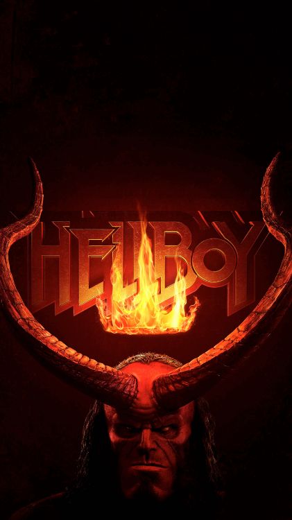 Affiche Hellboy 2019, David Harbour, Hellboy, Nimue la Reine de Sang, Affiche. Wallpaper in 2160x3840 Resolution
