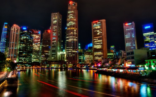 Image city skyline during night time