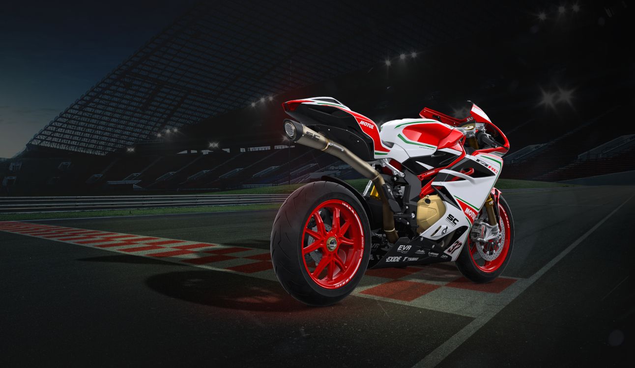 Red and White Sports Bike on Track Field. Wallpaper in 4964x2881 Resolution