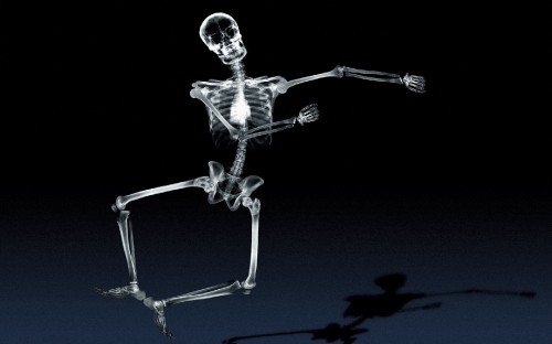 Image silver human skeleton with black background