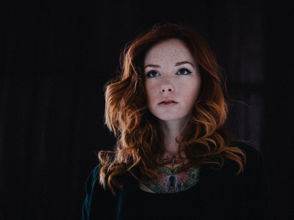 red hair, beauty, portrait, girl, brown hair