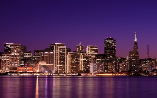 Image city skyline during night time