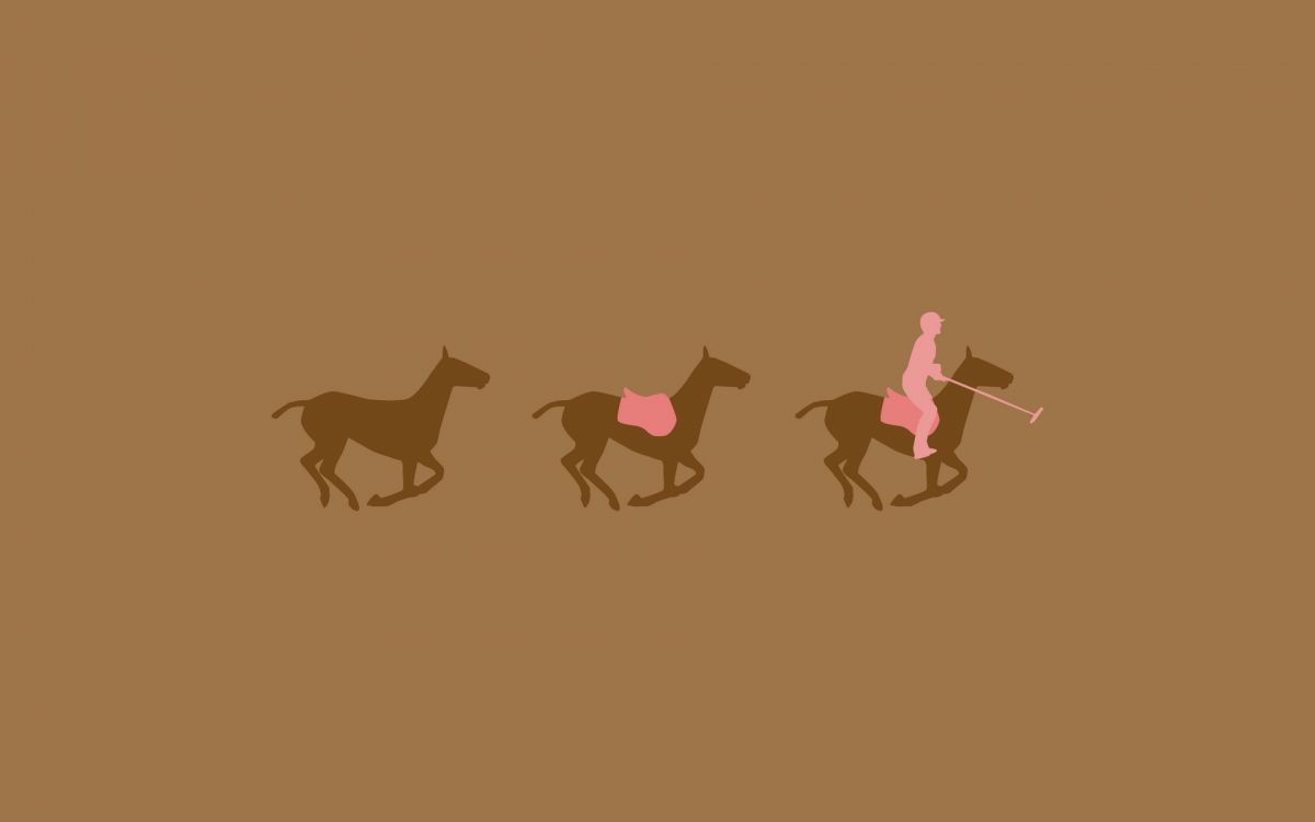 silhouette of three horses on brown background