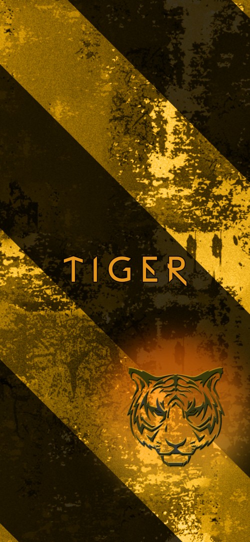 Image tiger head tattoo, graphic design, poster, brown, amber