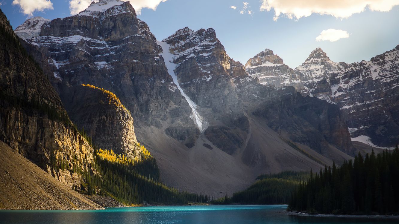 moraine lake, kluane lake, lake, water, cloud