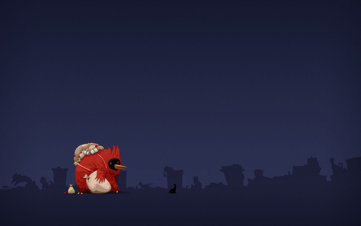 Nacht, Minimalismus, Angry Birds, Dunkelheit. Wallpaper in 2560x1600 Resolution