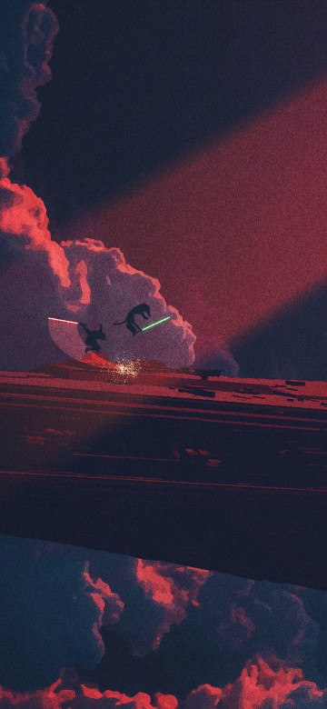 Image Star Destroyer, star wars, digital art, red, performance